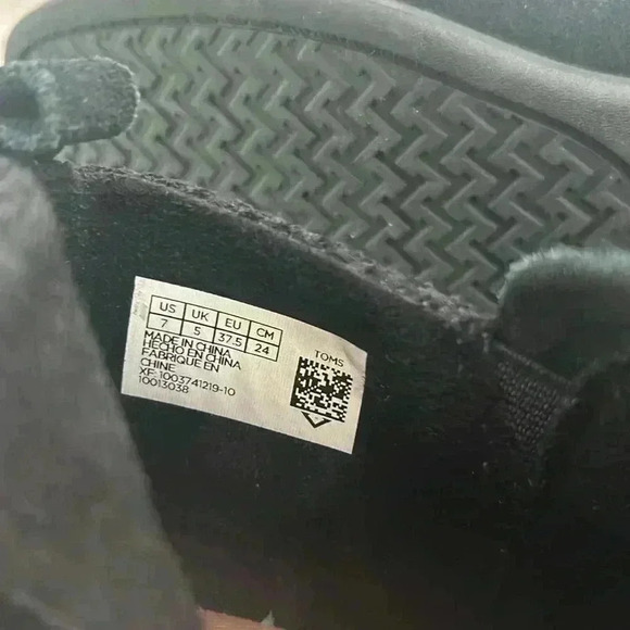 Toms: Solid Black Suede Deia Ankle Stacked Leather Heeled Booties Size 7 - Picture 10 of 10